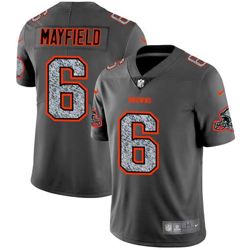 Men Cleveland Browns #6 Mayfield Nike Teams Gray Fashion Static Limited NFL Jerseys->green bay packers->NFL Jersey
